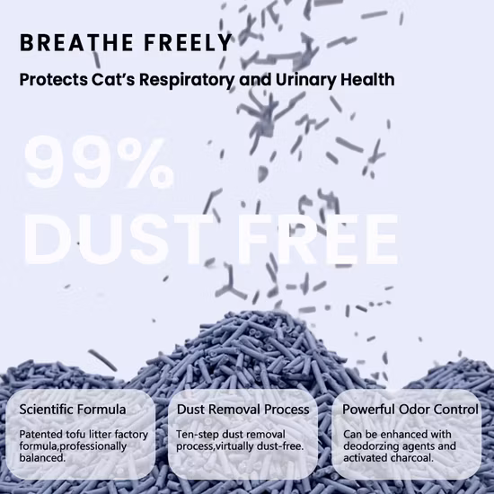 빠른 응집 두부 고양이 쓰레기 저먼지